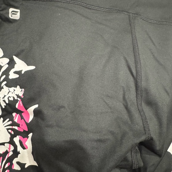 Floral Print Black Leggings - Picture 3 of 4